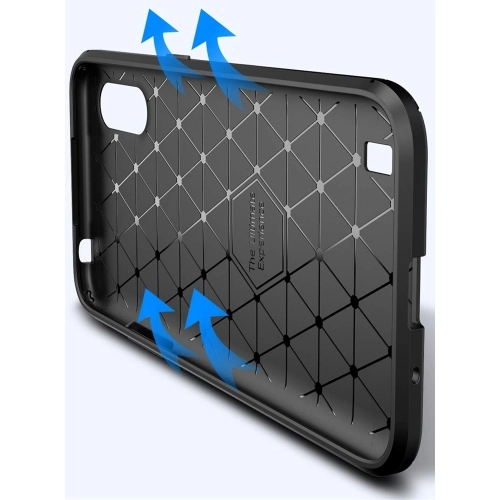 Samsung Galaxy A01 Kılıf Silikon Parmak İzi Bırakmayan Karbon Soft Negro Kapak - Lacivert