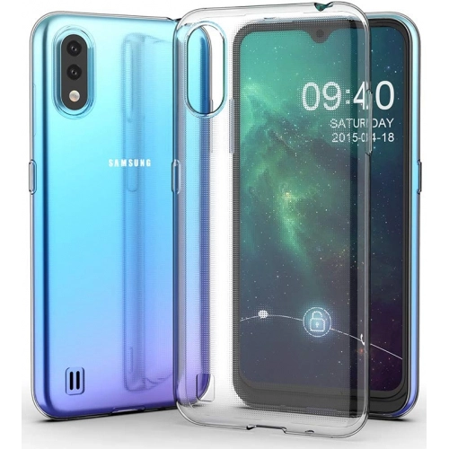 Samsung Galaxy A01 Kılıf Kamera Korumalı Esnek Silikon Kapak - Şeffaf