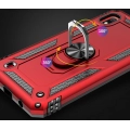 Samsung Galaxy A10 Kılıf Silikon Zırhlı Standlı Yüzüklü Mıknatıslı Tank Kapak - Kırmızı