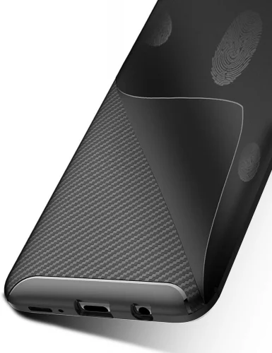 Samsung Galaxy A10s Kılıf Karbon Serisi Mat Fiber Silikon Negro Kapak - Lacivert