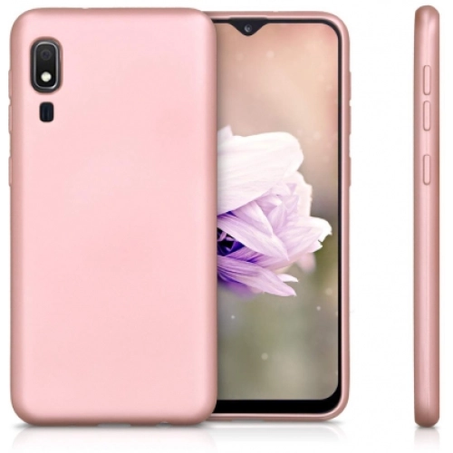 Samsung Galaxy A2 Core Kılıf İnce Soft Mat Renkli Esnek Silikon Kapak - Gold