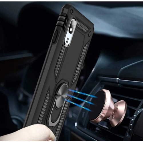 Samsung Galaxy A2 Core Kılıf Silikon Zırhlı Standlı Yüzüklü Mıknatıslı Tank Kapak - Kırmızı