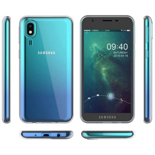 Samsung Galaxy A2 Core Kılıf Kamera Korumalı Esnek Silikon Kapak - Şeffaf