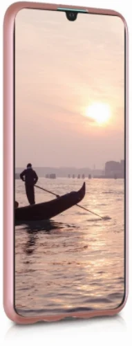 Samsung Galaxy A20 Kılıf İnce Mat Esnek Silikon - Rose Gold