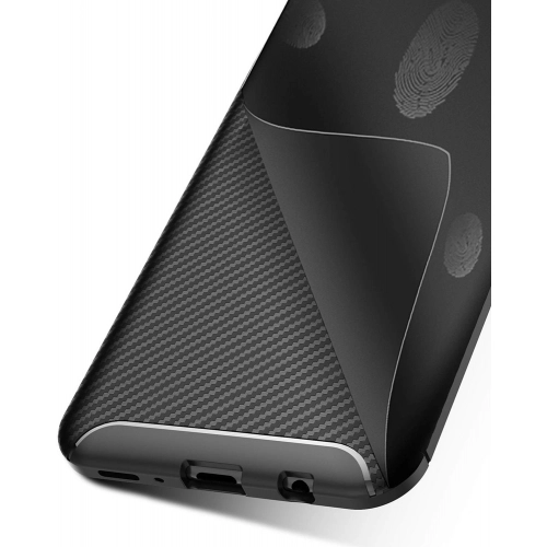 Samsung Galaxy A20 Kılıf Silikon Parmak İzi Bırakmayan Karbon Soft Negro Kapak - Siyah