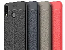 Samsung Galaxy A20 Kılıf Deri Görünümlü Parmak İzi Bırakmaz Niss Silikon - Siyah