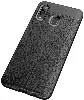 Samsung Galaxy A20 Kılıf Deri Görünümlü Parmak İzi Bırakmaz Niss Silikon - Siyah