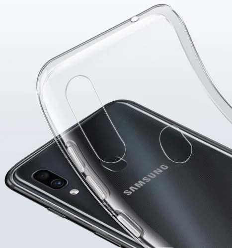 Samsung Galaxy A20 Kılıf Ultra İnce Esnek Süper Silikon 0.3mm - Şeffaf