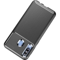 Samsung Galaxy A20s Kılıf Silikon Parmak İzi Bırakmayan Karbon Soft Negro Kapak - Siyah