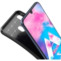 Samsung Galaxy A20s Kılıf Silikon Parmak İzi Bırakmayan Karbon Soft Negro Kapak - Siyah