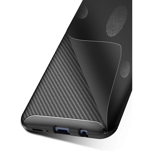 Samsung Galaxy A20s Kılıf Silikon Parmak İzi Bırakmayan Karbon Soft Negro Kapak - Siyah