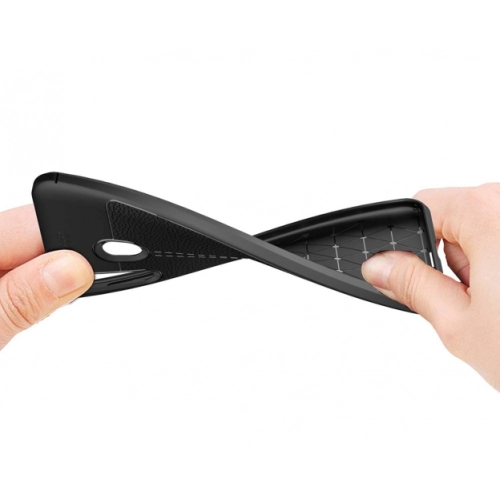 Samsung Galaxy A20s Kılıf Deri Görünümlü Lüks Parmak İzi Bırakmaz Niss Silikon Kapak - Lacivert