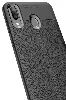Samsung Galaxy A20s Kılıf Deri Görünümlü Parmak İzi Bırakmaz Niss Silikon - Lacivert