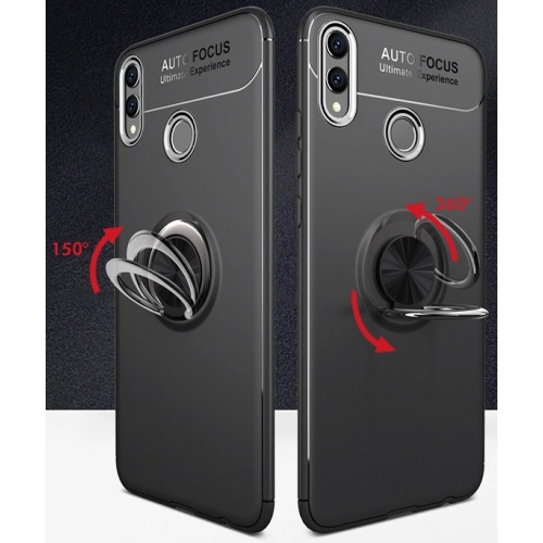 Samsung Galaxy A30 Kılıf Renkli Silikon Yüzüklü Standlı Auto Focus Ravel Kapak - Mavi