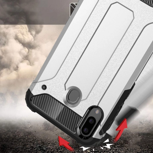 Samsung Galaxy A30 Kılıf Zırhlı Tank Crash Silikon Kapak - Mavi