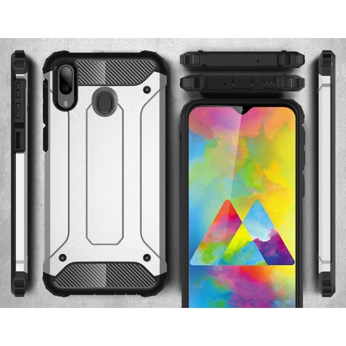 Samsung Galaxy A30 Kılıf Zırhlı Tank Crash Silikon Kapak - Mavi