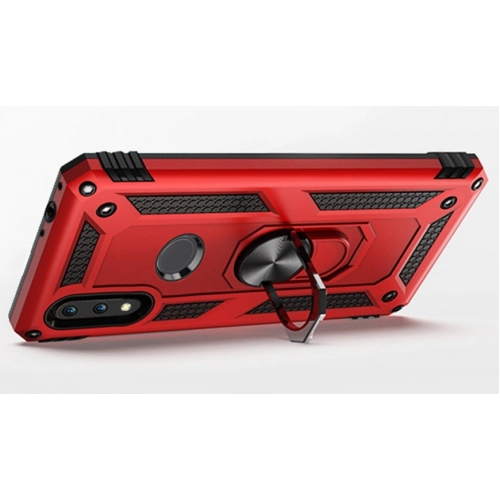 Samsung Galaxy A30 Kılıf Silikon Zırhlı Standlı Yüzüklü Mıknatıslı Tank Kapak - Rose Gold