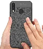 Samsung Galaxy A30 Kılıf Deri Görünümlü Parmak İzi Bırakmaz Niss Silikon - Siyah