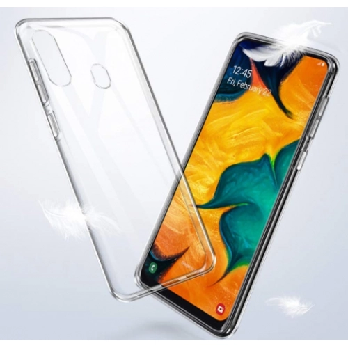 Samsung Galaxy A30 Kılıf Ultra İnce Kaliteli Esnek Silikon 0.2mm - Şeffaf