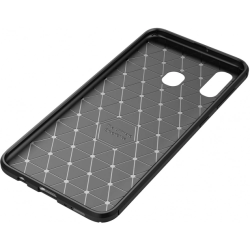 Samsung Galaxy A40 Kılıf Silikon Parmak İzi Bırakmayan Karbon Soft Negro Kapak - Lacivert