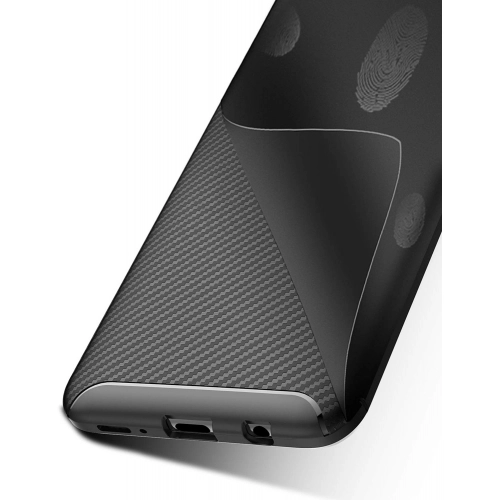 Samsung Galaxy A40 Kılıf Silikon Parmak İzi Bırakmayan Karbon Soft Negro Kapak - Lacivert