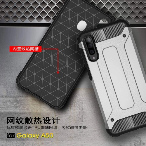 Samsung Galaxy A50 Kılıf Zırhlı Tank Crash Silikon Kapak - Gri