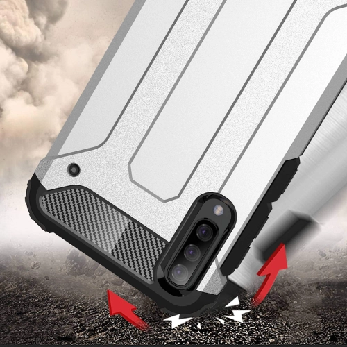 Samsung Galaxy A50 Kılıf Zırhlı Tank Crash Silikon Kapak - Gri