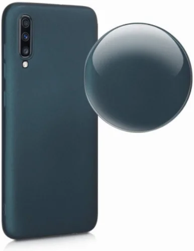 Samsung Galaxy A50 Kılıf İnce Mat Esnek Silikon - Lacivert