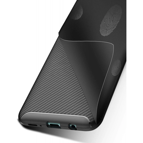 Samsung Galaxy A50 Kılıf Silikon Parmak İzi Bırakmayan Karbon Soft Negro Kapak - Siyah