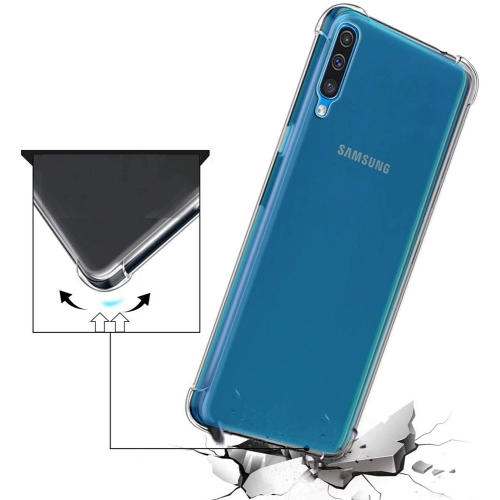 Samsung Galaxy A50s Kılıf Silikon Köşe Korumalı Airbag Darbe Emici Kapak - Şeffaf