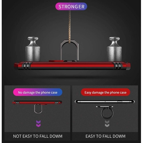 Samsung Galaxy A51 Kılıf Silikon Zırhlı Standlı Yüzüklü Mıknatıslı Tank Kapak - Gold