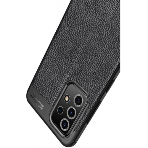 Samsung Galaxy A52 Kılıf Deri Görünümlü Lüks Parmak İzi Bırakmaz Niss Silikon Kapak - Lacivert