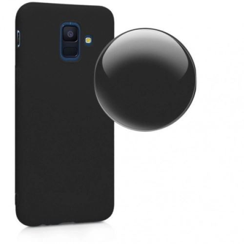 Samsung Galaxy A6 2018 Kılıf İnce Soft Mat Renkli Esnek Silikon Kapak - Siyah