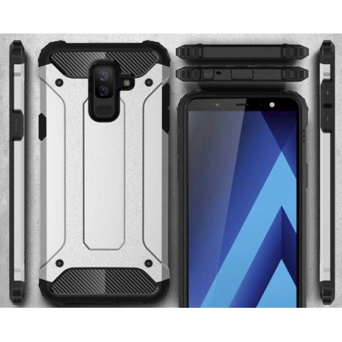 Samsung Galaxy A6 Plus 2018 Kılıf Zırhlı Tank Crash Silikon Kapak - Siyah