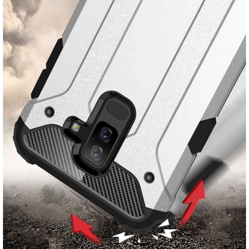 Samsung Galaxy A6 Plus 2018 Kılıf Zırhlı Tank Crash Silikon Kapak - Siyah