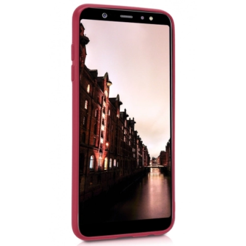 Samsung Galaxy A6 Plus 2018 Kılıf İnce Soft Mat Renkli Esnek Silikon Kapak - Mürdüm