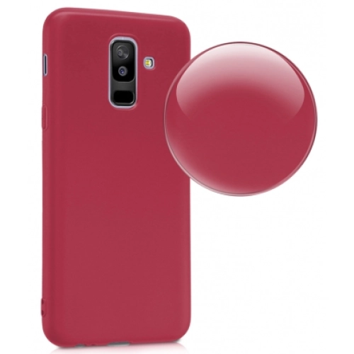 Samsung Galaxy A6 Plus 2018 Kılıf İnce Soft Mat Renkli Esnek Silikon Kapak - Siyah