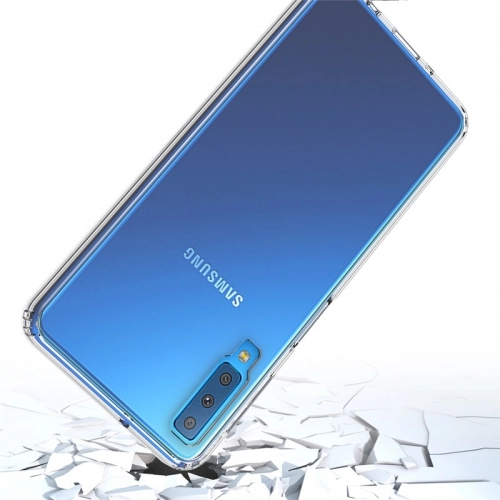 Samsung Galaxy A7 2018 Kılıf Silikon Köşe Korumalı Airbag Darbe Emici Kapak - Şeffaf