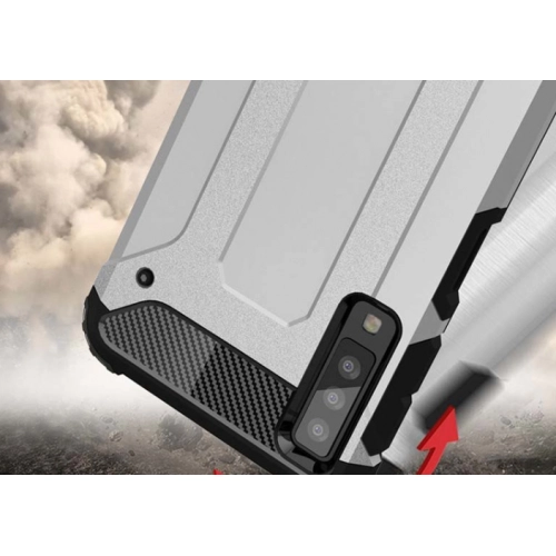 Samsung Galaxy A7 2018 Kılıf Zırhlı Tank Crash Silikon Kapak - Gold