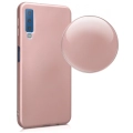Samsung Galaxy A7 2018 Kılıf İnce Soft Mat Renkli Esnek Silikon Kapak - Rose Gold