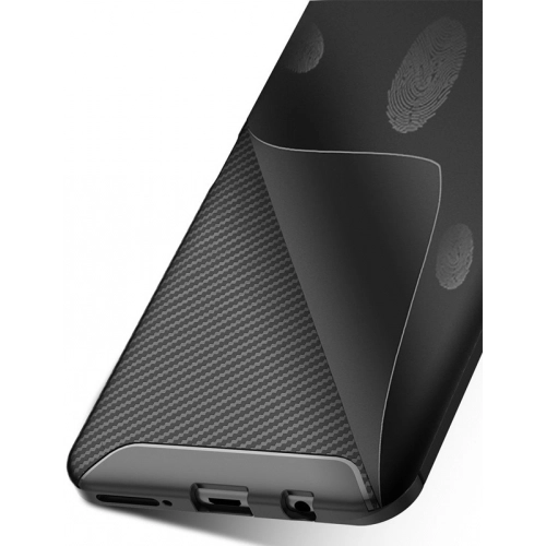 Samsung Galaxy A7 2018 Kılıf Silikon Parmak İzi Bırakmayan Karbon Soft Negro Kapak - Lacivert