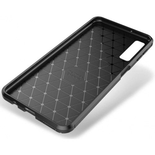 Samsung Galaxy A7 2018 Kılıf Silikon Parmak İzi Bırakmayan Karbon Soft Negro Kapak - Lacivert