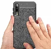 Samsung Galaxy A7 2018 Kılıf Deri Görünümlü Parmak İzi Bırakmaz Niss Silikon - Lacivert
