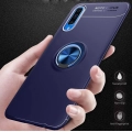 Samsung Galaxy A70 Kılıf Renkli Silikon Yüzüklü Standlı Auto Focus Ravel Kapak - Kırmızı