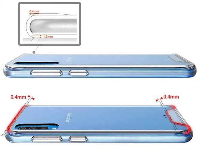 Samsung Galaxy A70 Kılıf Clear Guard Serisi Gard Kapak - Şeffaf
