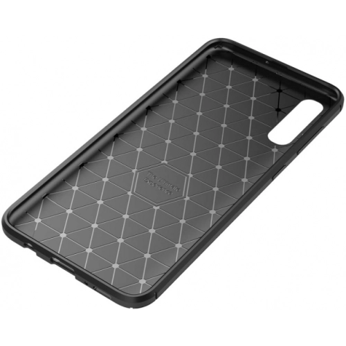 Samsung Galaxy A70 Kılıf Silikon Parmak İzi Bırakmayan Karbon Soft Negro Kapak - Lacivert