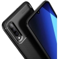 Samsung Galaxy A70 Kılıf Silikon Parmak İzi Bırakmayan Karbon Soft Negro Kapak - Siyah