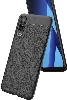 Samsung Galaxy A70 Kılıf Deri Görünümlü Parmak İzi Bırakmaz Niss Silikon - Siyah
