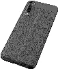 Samsung Galaxy A70 Kılıf Deri Görünümlü Parmak İzi Bırakmaz Niss Silikon - Siyah