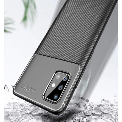 Samsung Galaxy A71 Kılıf Silikon Parmak İzi Bırakmayan Karbon Soft Negro Kapak - Lacivert